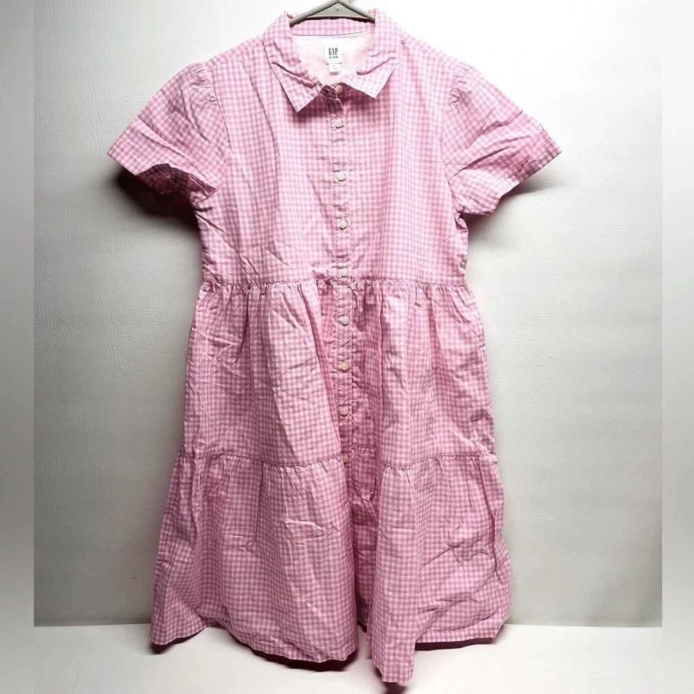 Gap Kids girls plaid shirt dress size XXL NWOT button down
